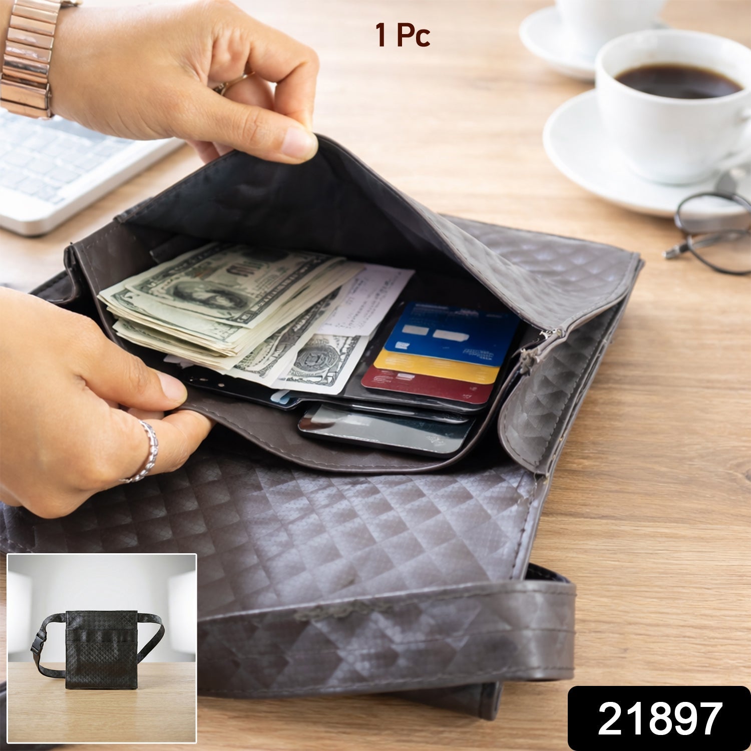 Stylish unisex shoulder sling bag with quilted texture