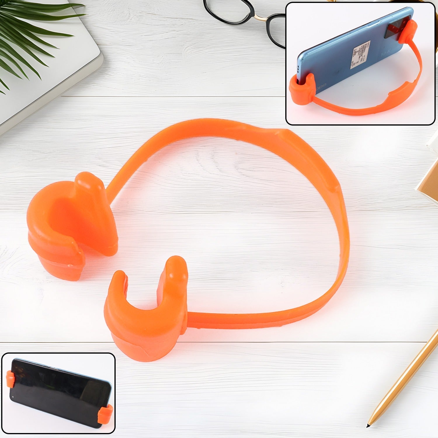 Colorful hand shape mobile stand holding smartphone securely