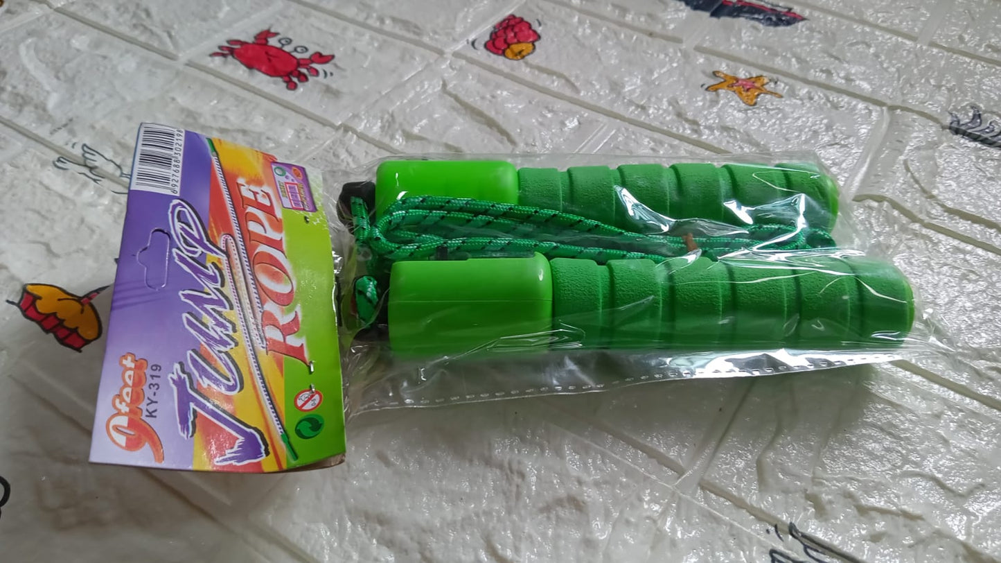 Electronic counting skipping rope with product dimensions and features.