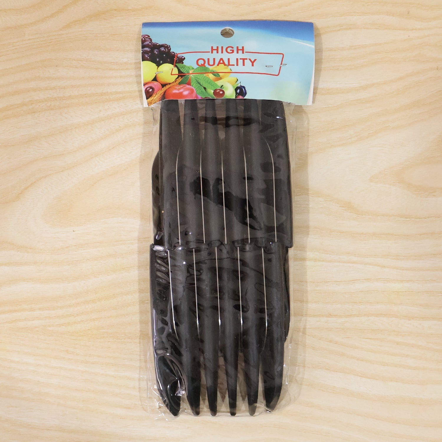 Components of 12-piece kitchen knife set displayed