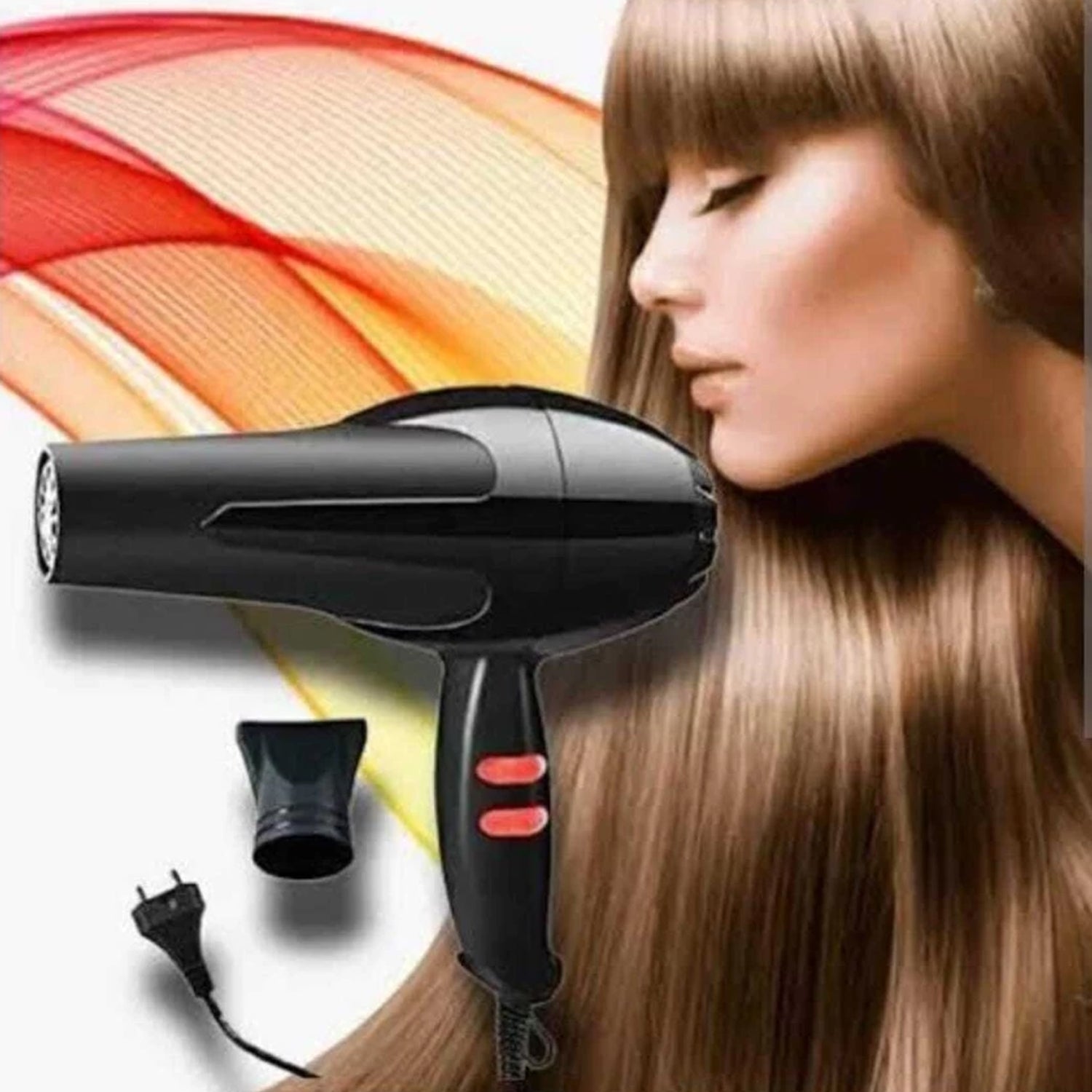 Modern professional hair dryer with a comfortable grip.