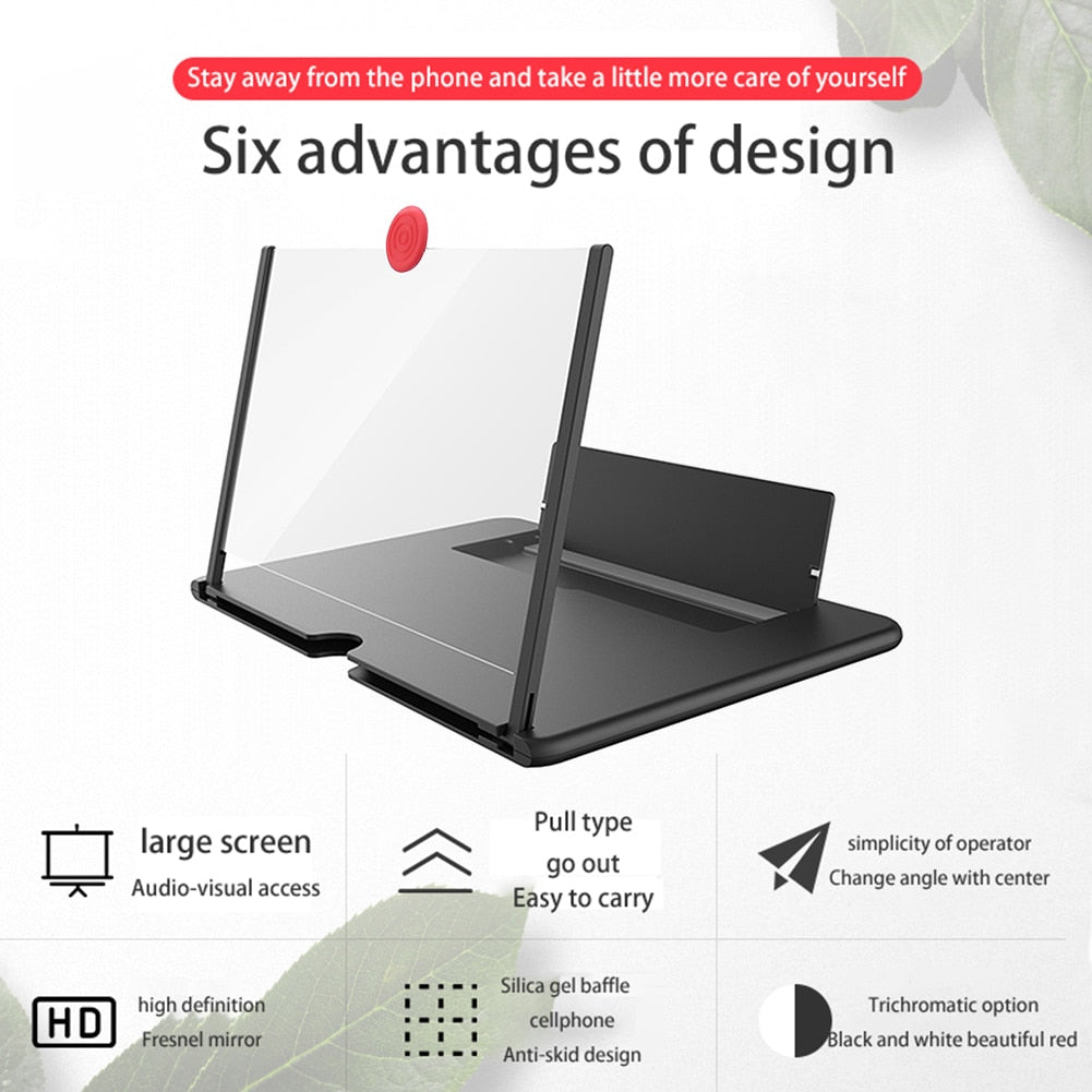 PHOBIA portable video screen amplifier reducing eye strain for comfortable viewing.