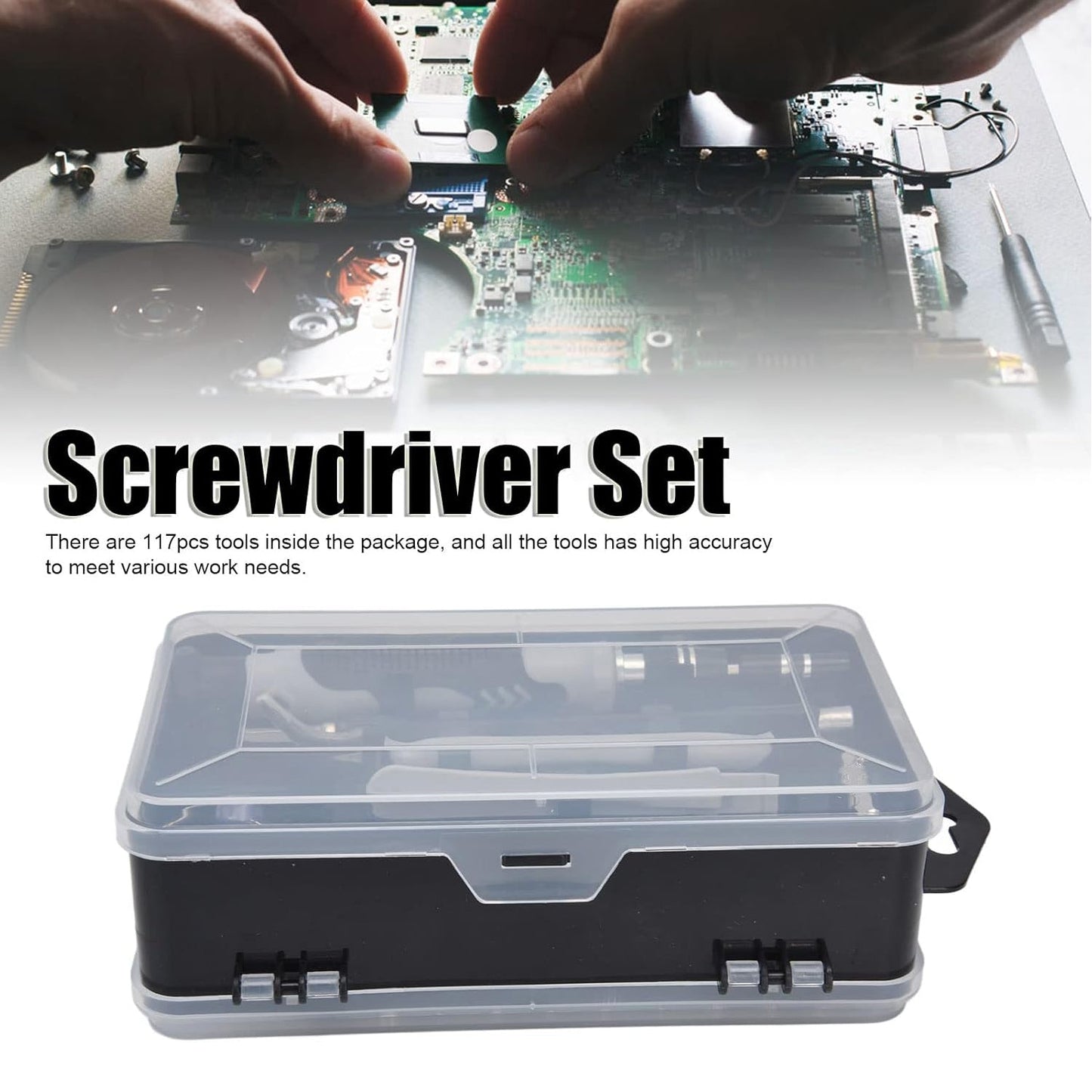 Precision screwdriver kit tools laid out for easy electronics repair