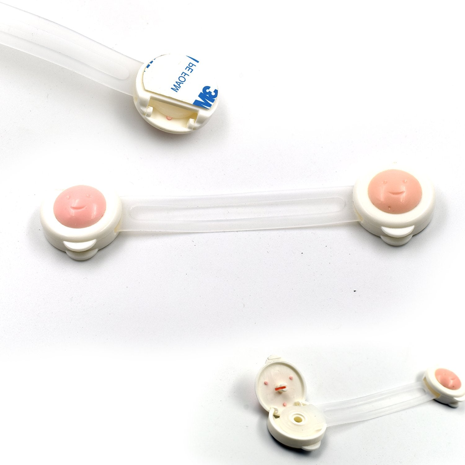 Versatile Baby Safety Strap Lock installed on a refrigerator door, enhancing home safety for kids.