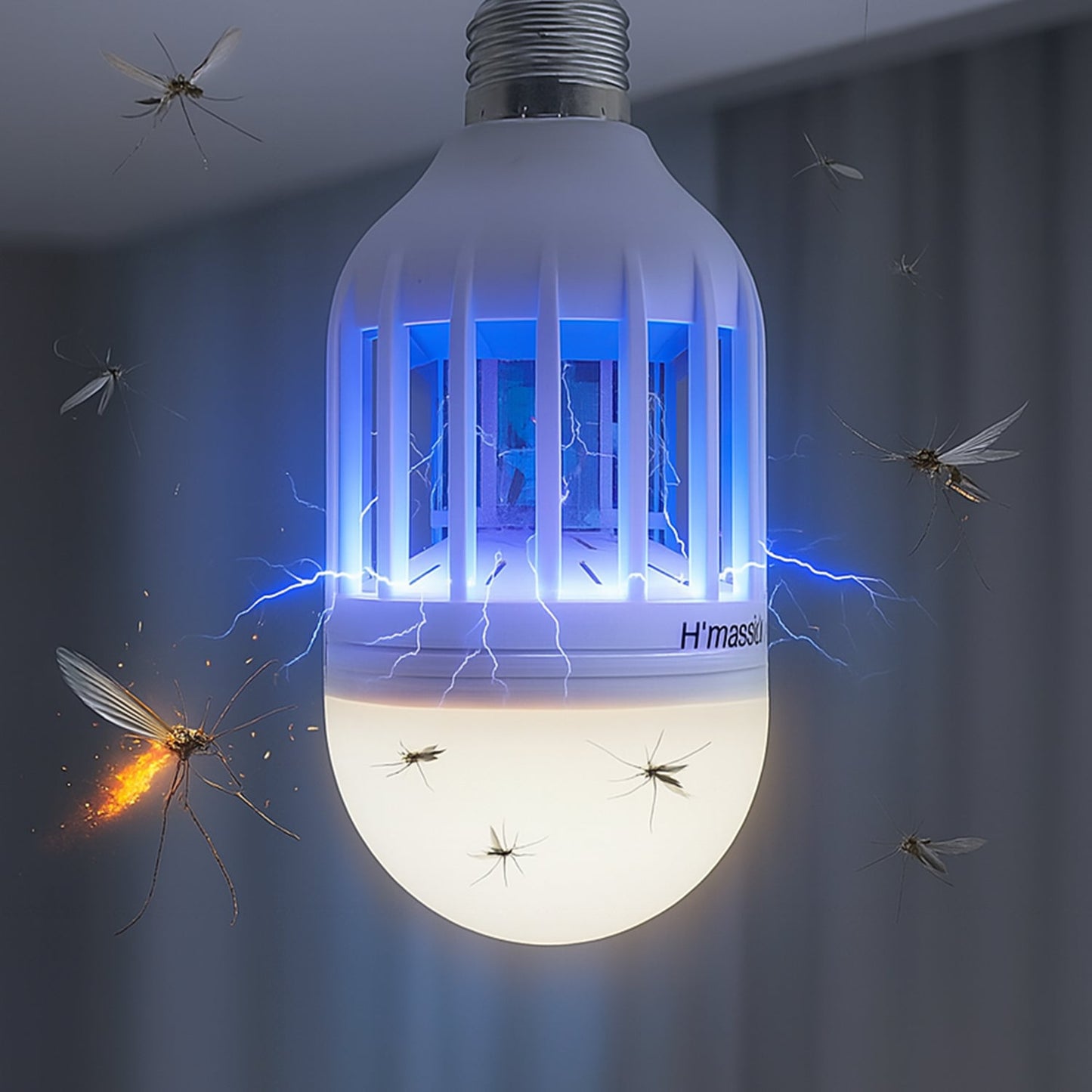 A 15W Mosquito Killer Lamp with an E27 LED bulb base, ready to be installed for effective insect control.