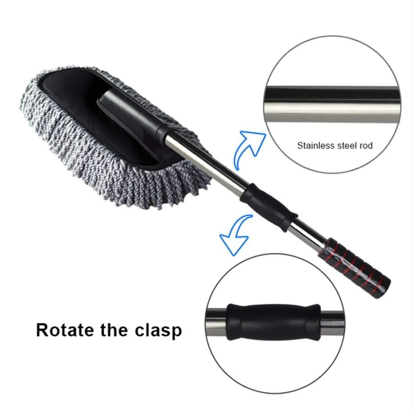 Close-up of the ultra-soft, fine bristles of the Car Dust Brush, ensuring scratch-free auto detailing.