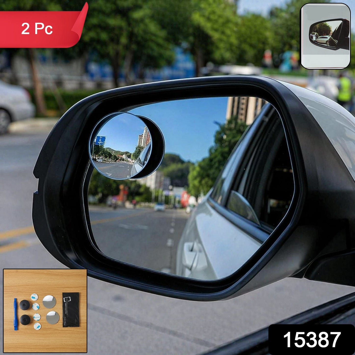 Wide-angle rear view mirror for cars, enhances visibility
