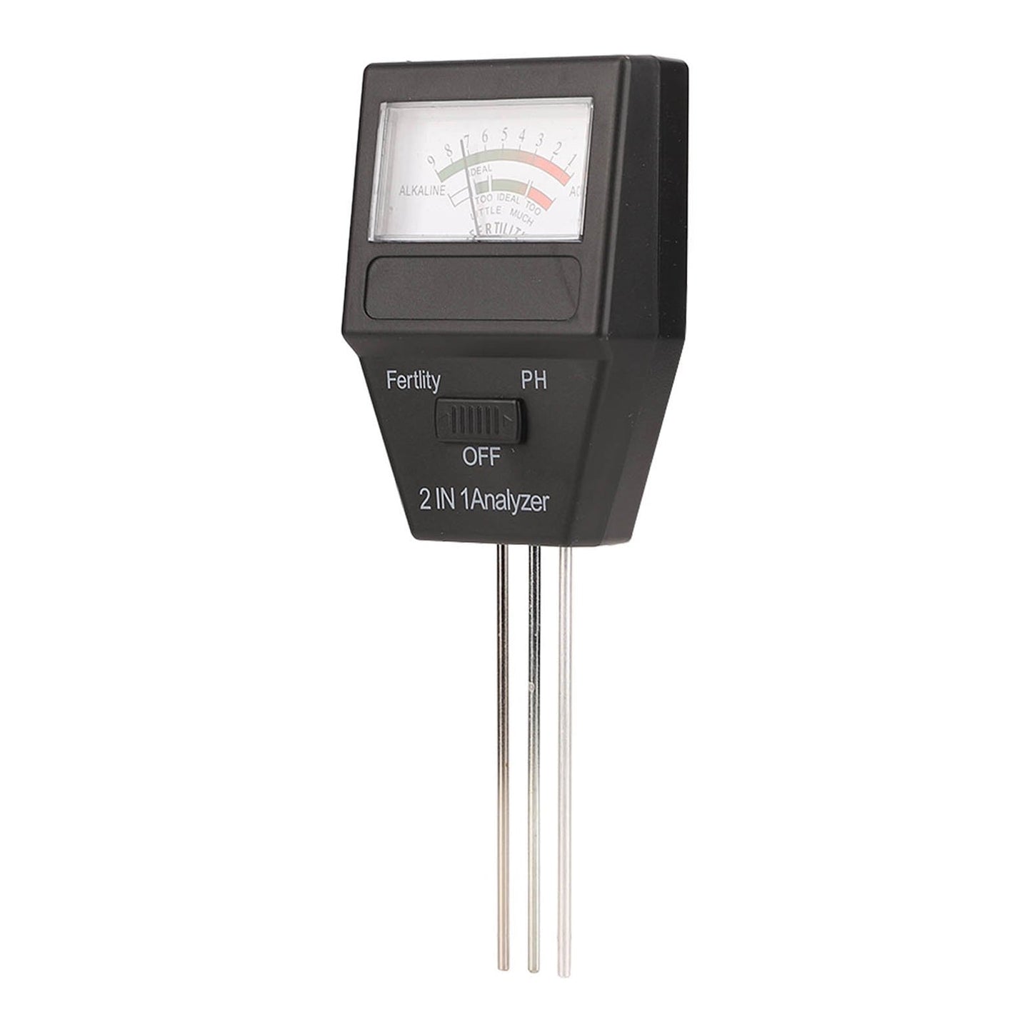 White background full view of 2 in 1 soil pH fertility meter