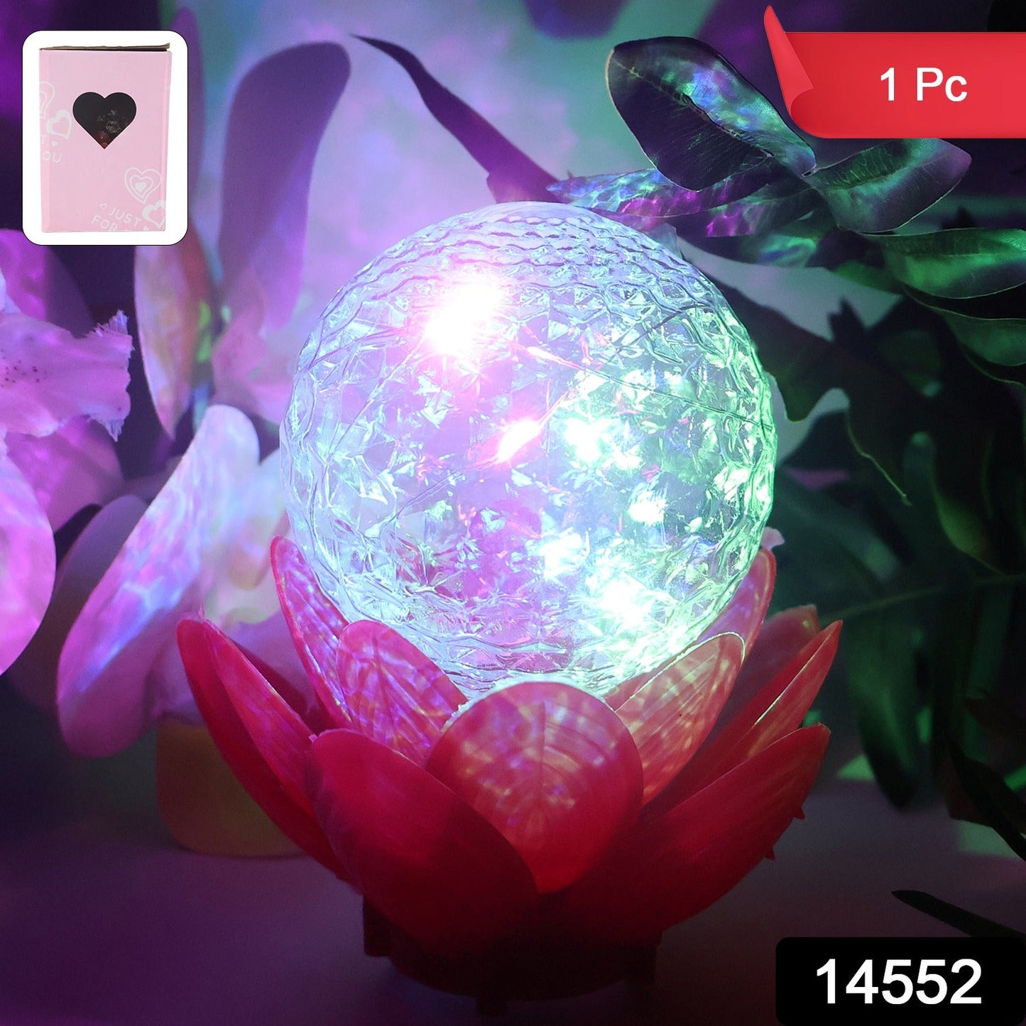 Color changing LED night lamp shaped as crystal lotus decorative light