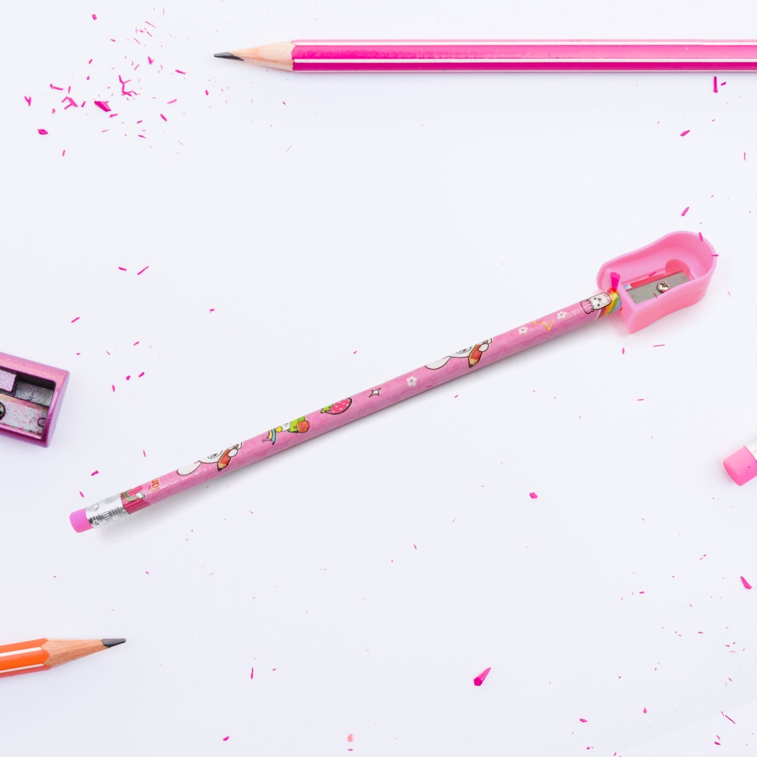 The 8-piece Kids' Stationery Kit contents, including diary and sharpener.