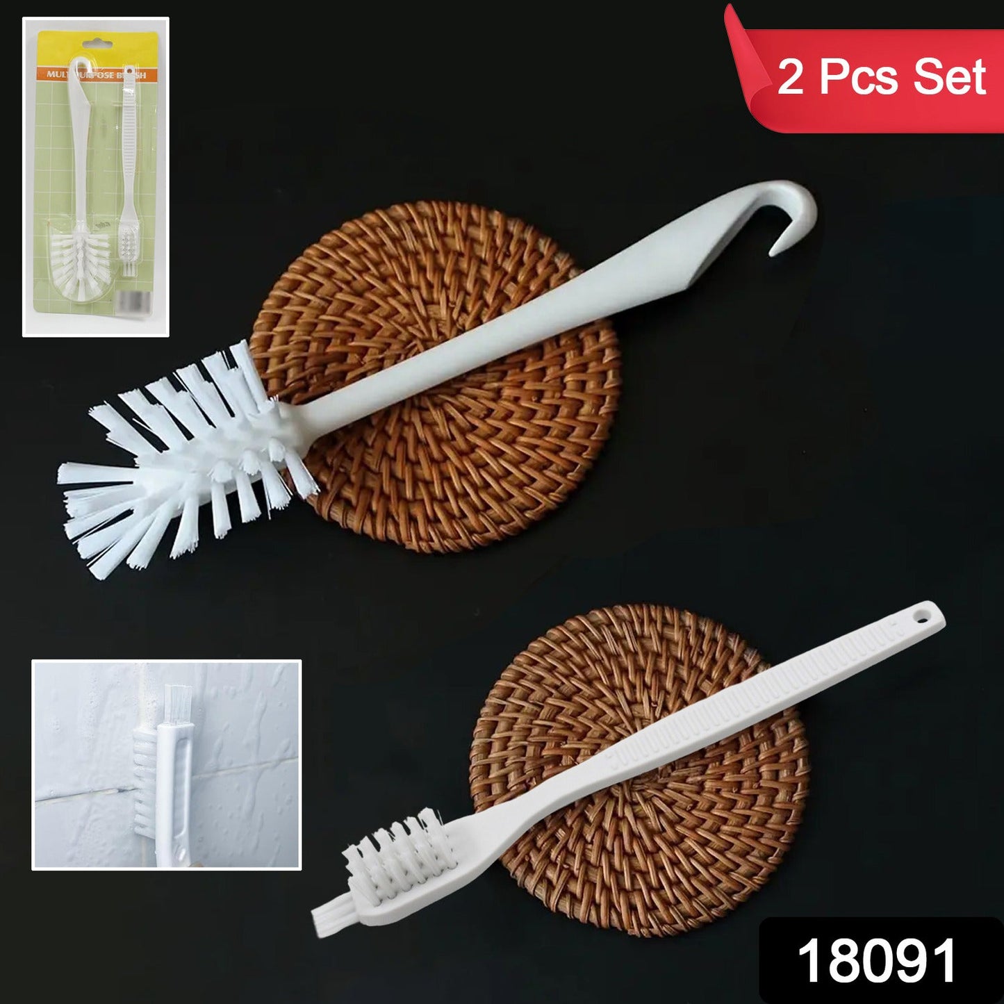 Brush designed for juicer cleaning with white bristles
