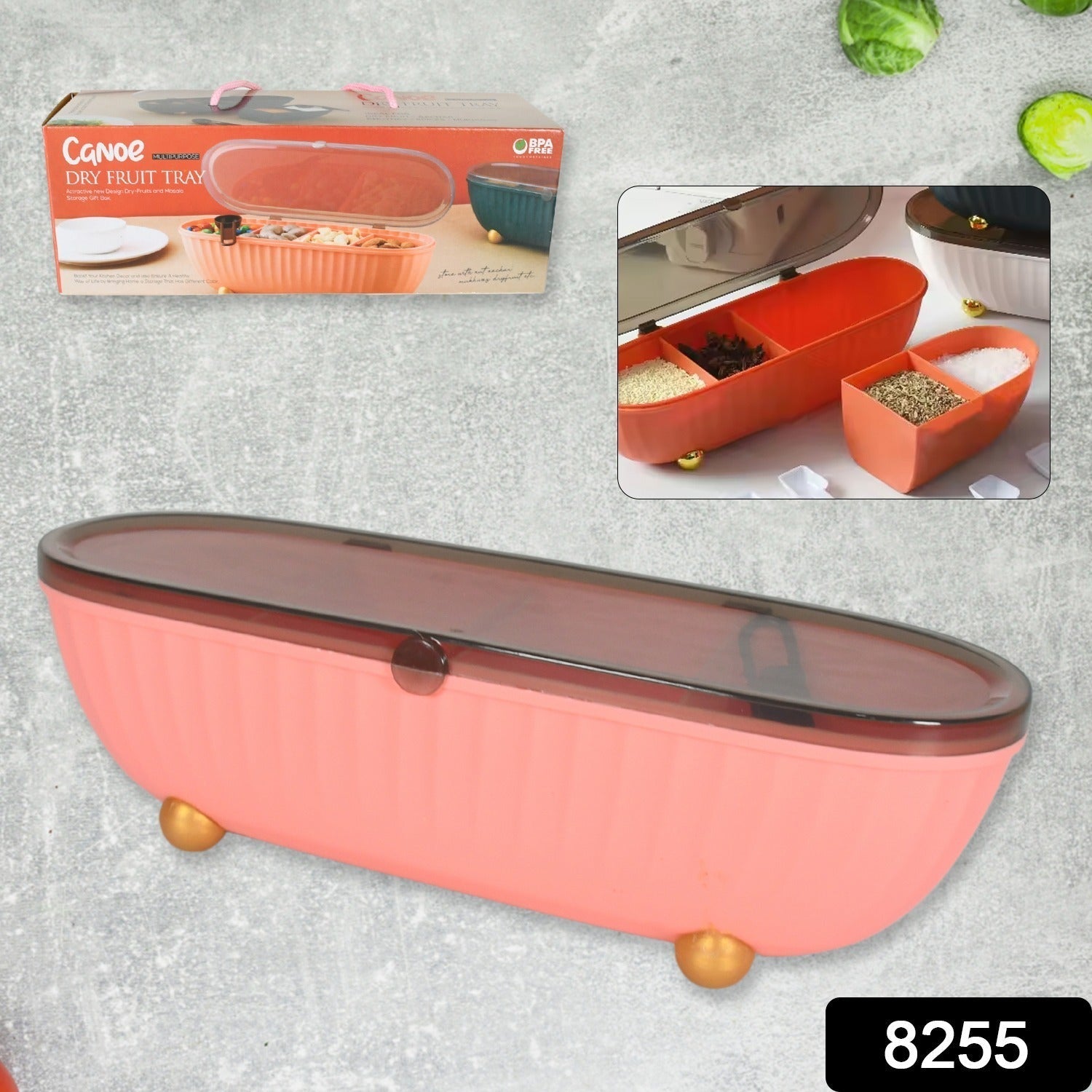 Top-down view of the 4-compartment seasoning box, highlighting individual spoons.