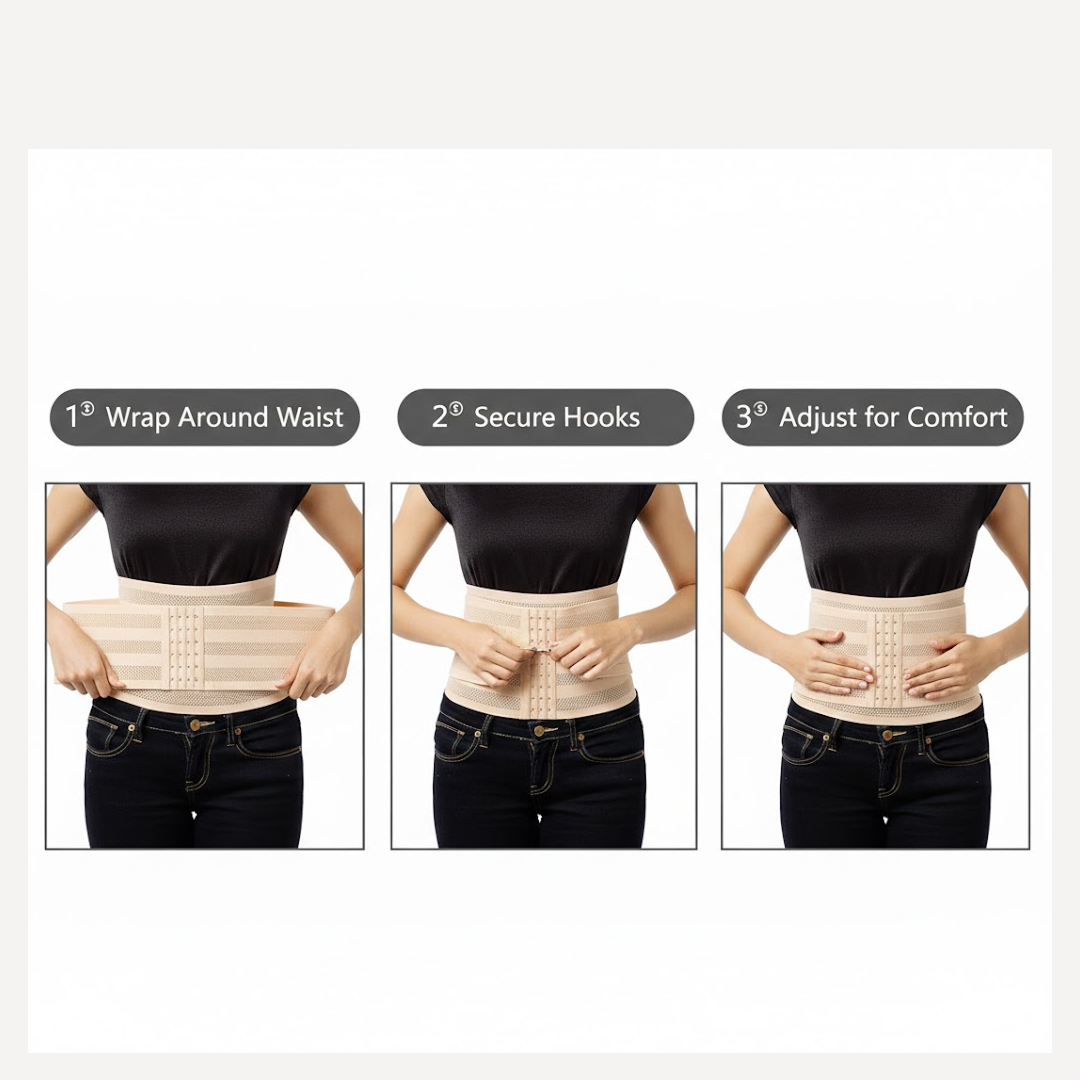 Breathable fabric detail of the waist trimmer belt, highlighting comfort and flexibility.