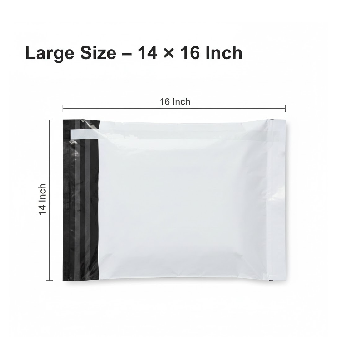 Instructional graphic showing how to use the tamper proof courier bags.