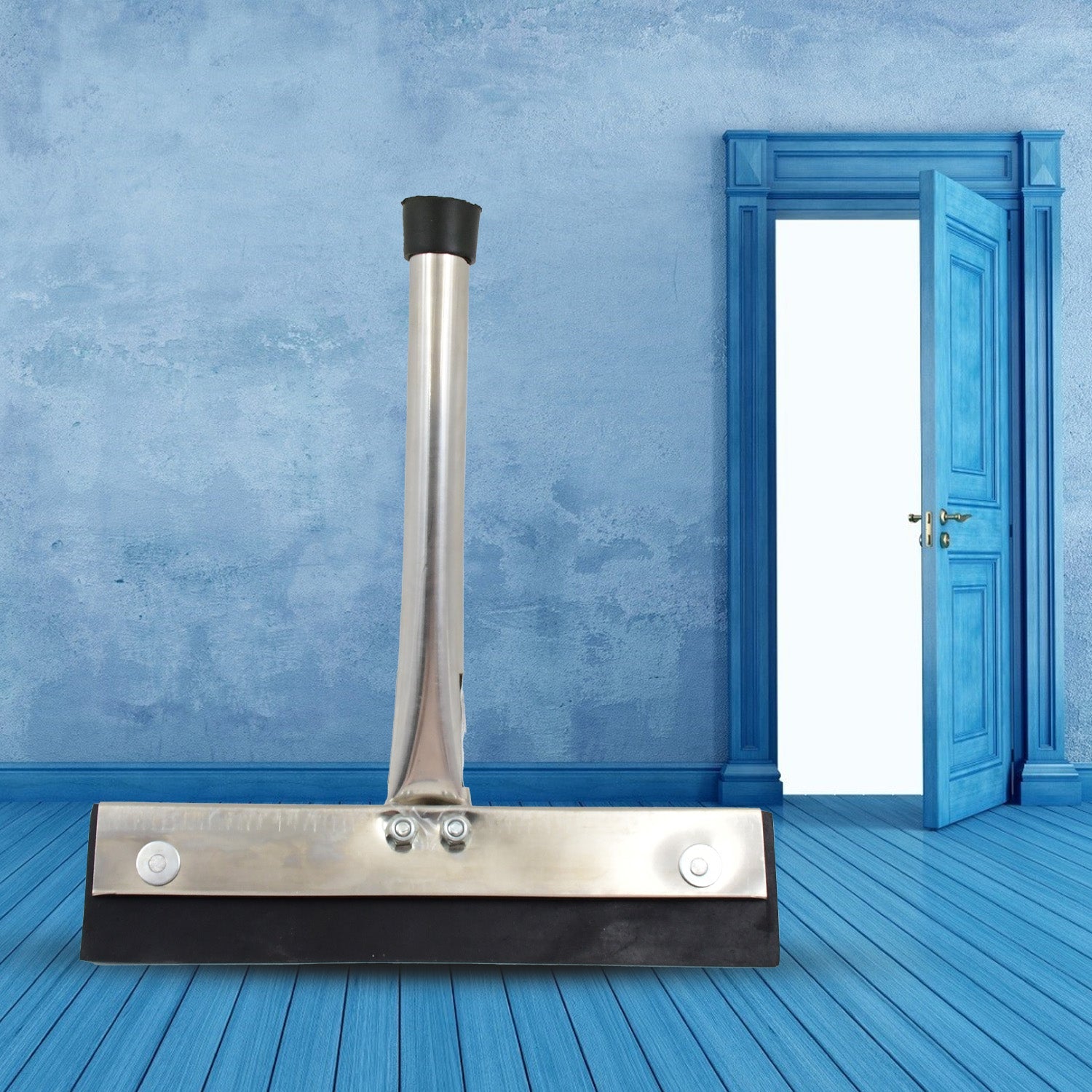 Detailed view of the robust construction of this stainless steel kitchen wiper.