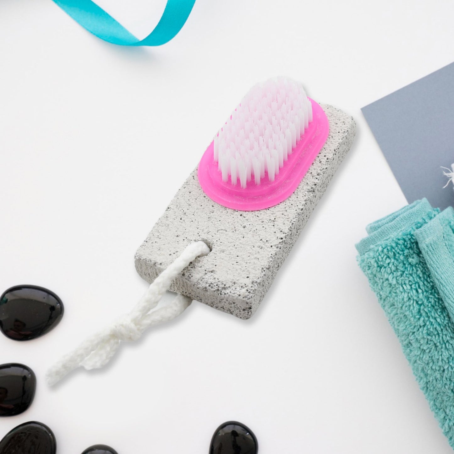 Ergonomic handle of the pumice stone foot scrubber, designed for comfortable grip.