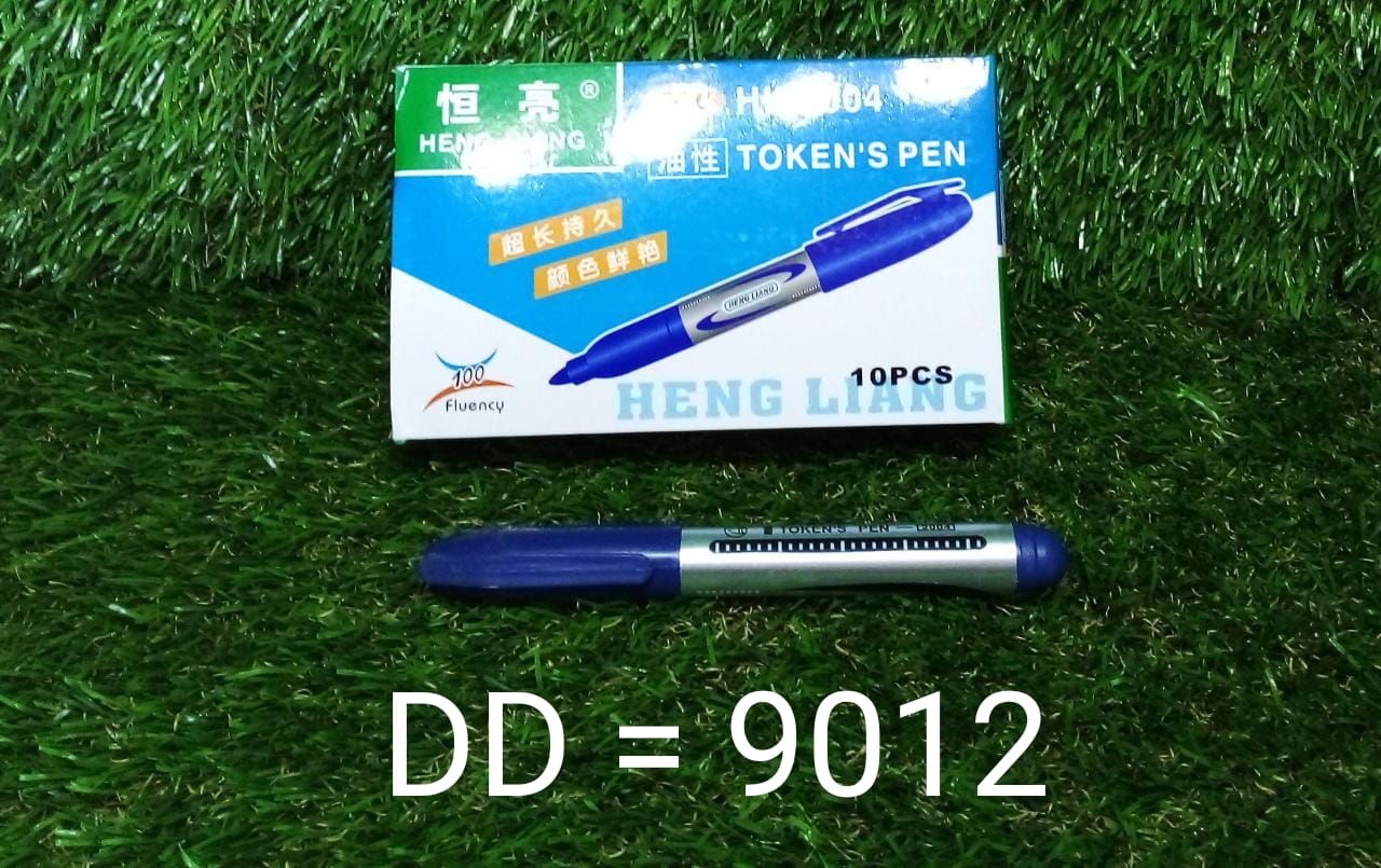 Pack of 10 blue permanent markers, ideal for students and teachers.