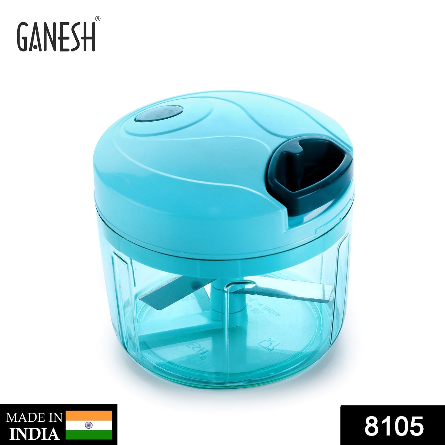 Side view of the Ganesh quick vegetable chopper with pull cord mechanism.