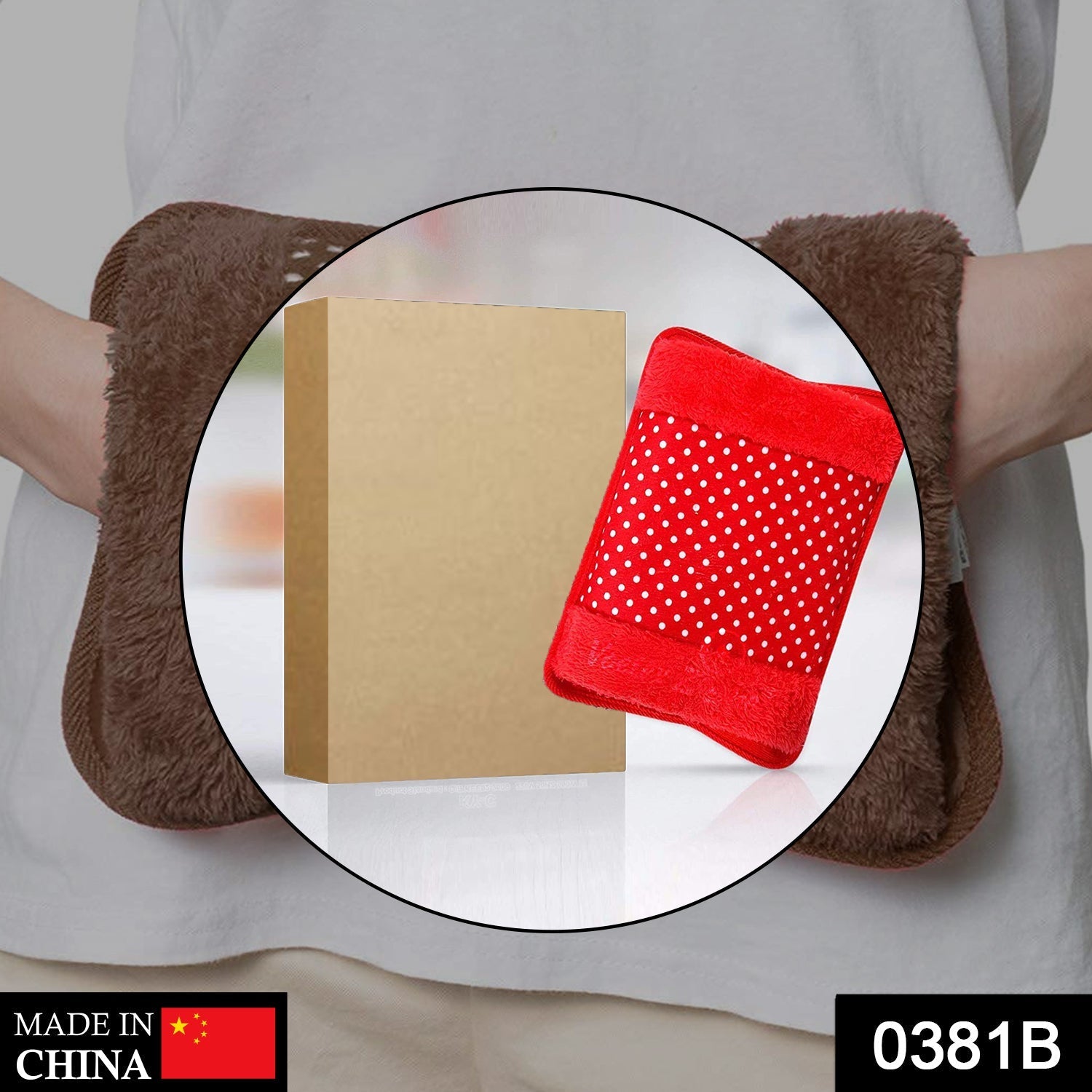 Rechargeable electric heating pad shown in use on an arm for targeted relief.