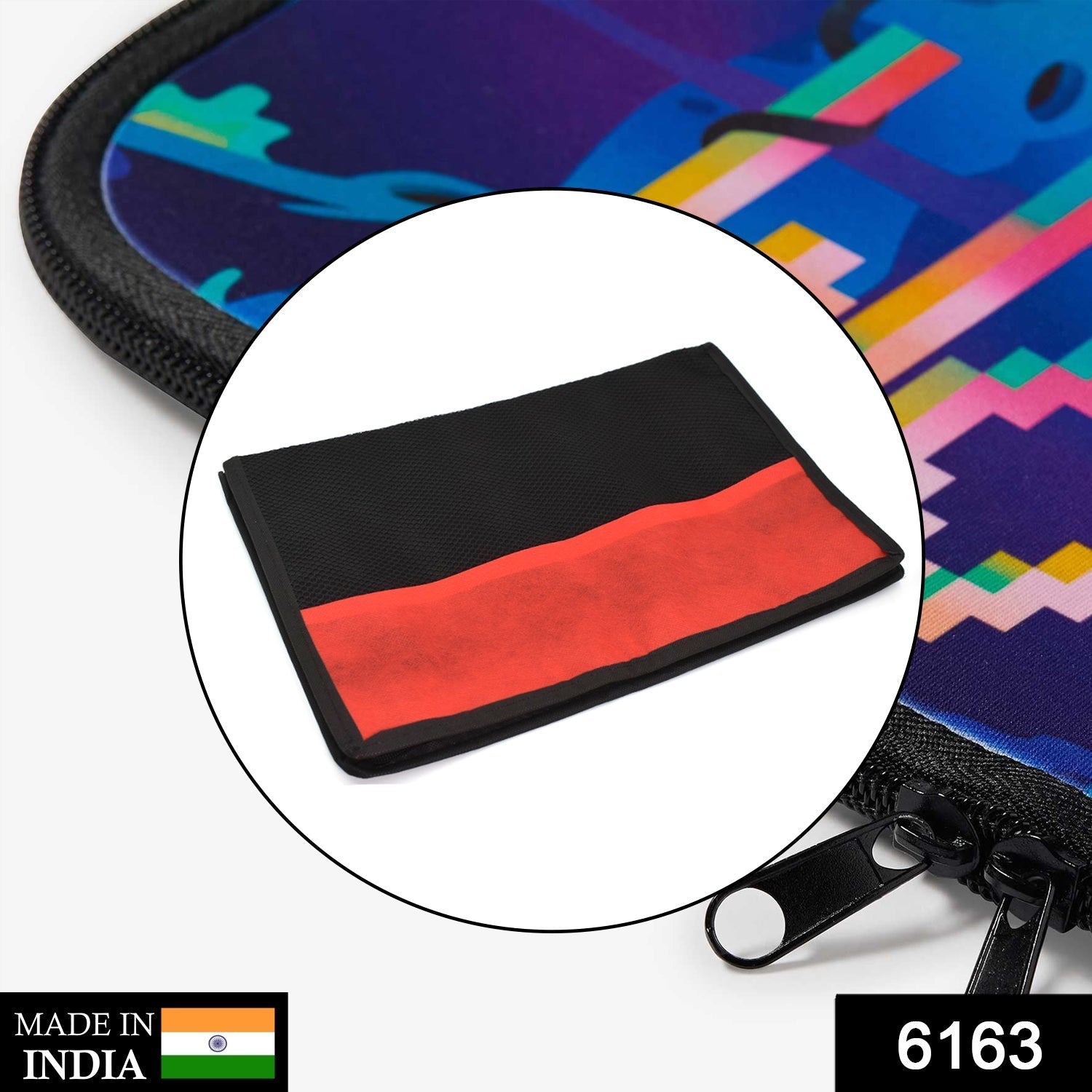 Laptop sleeve protecting a device, illustrating its snug fit and secure design.