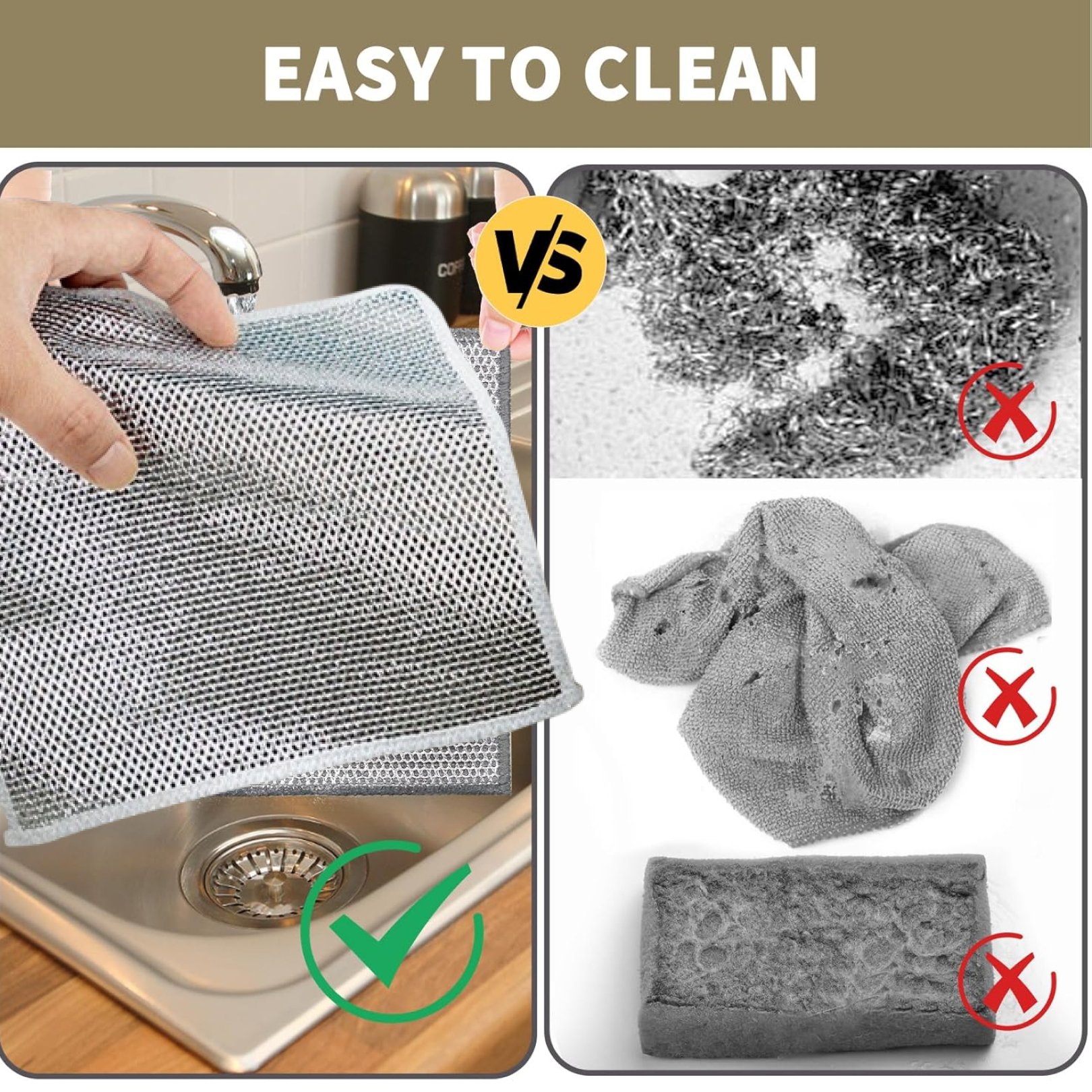 Close-up of the soft, absorbent microfiber side of the cleaning cloth.