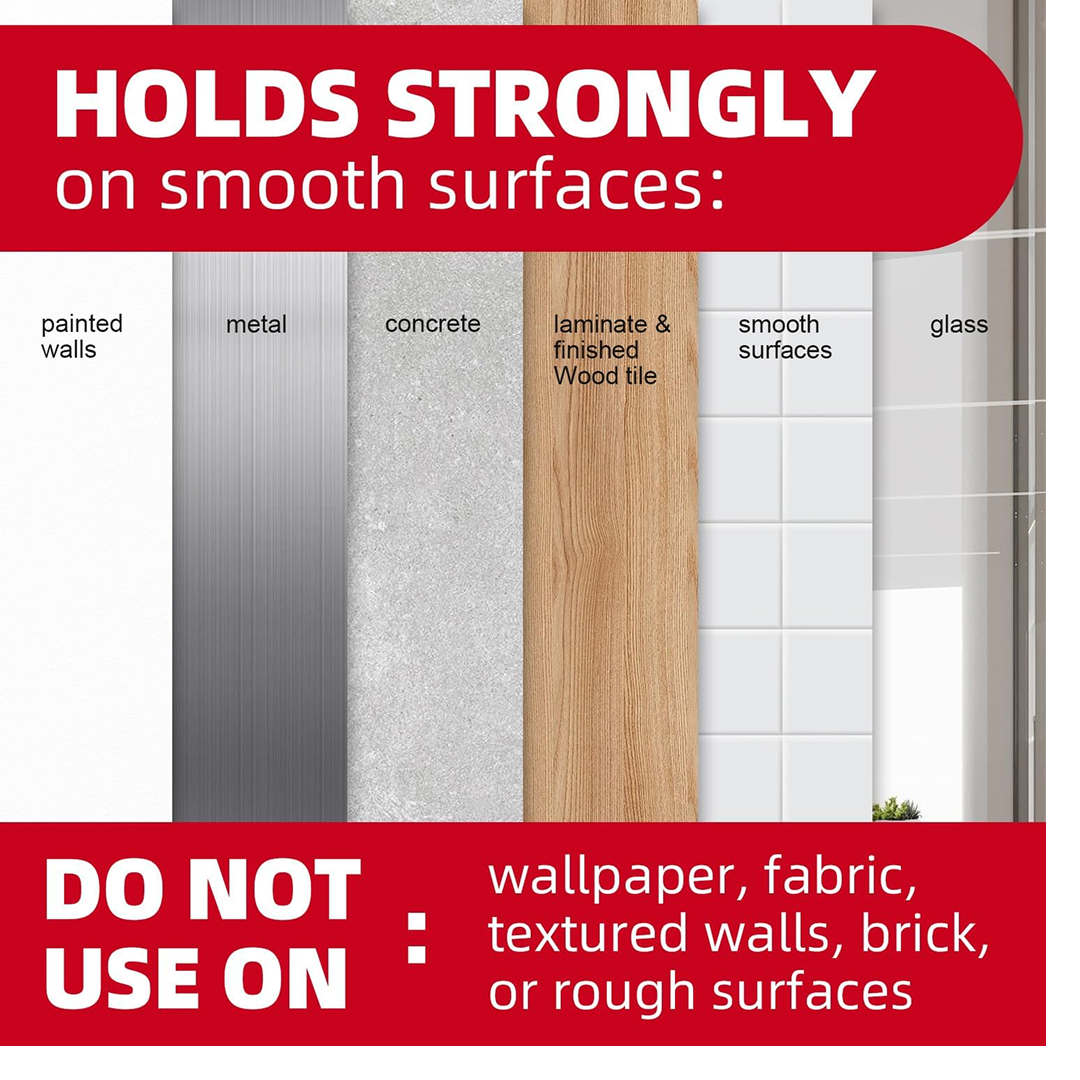 Adhesive screw hook with a clear sticky backing, demonstrating ease of wall mounting.