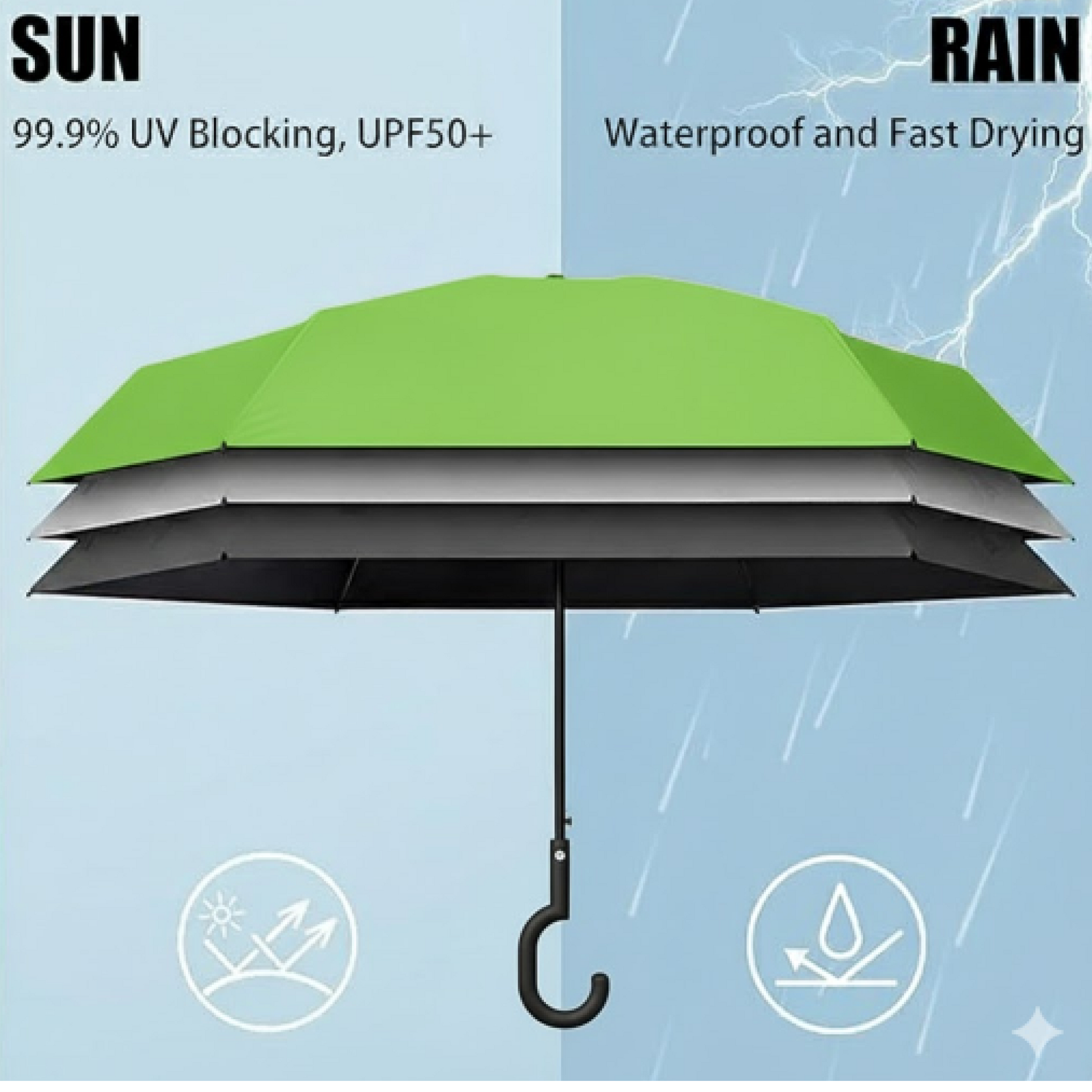 Open kids foldable umbrella showcasing its vibrant canopy design.