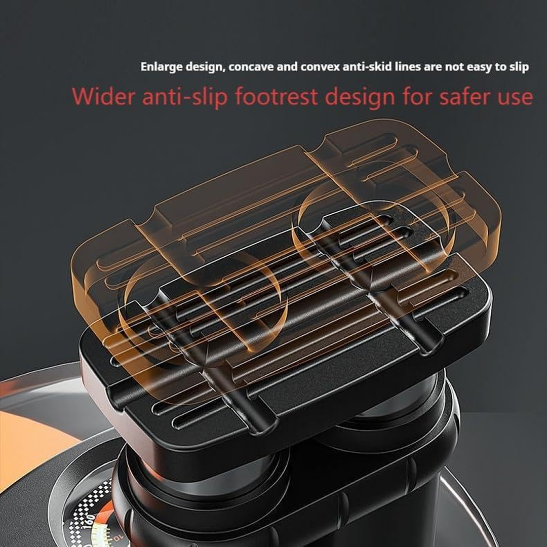 Mini Foot Pump shown with included adapters for various bike and car valve types.