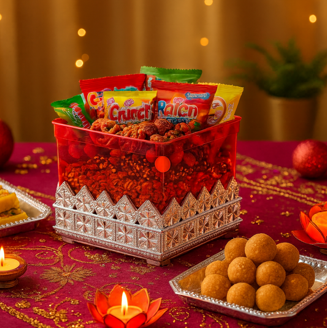 Top-down view of the Styleva Ruby dry fruit storage container, emphasizing its secure lid.