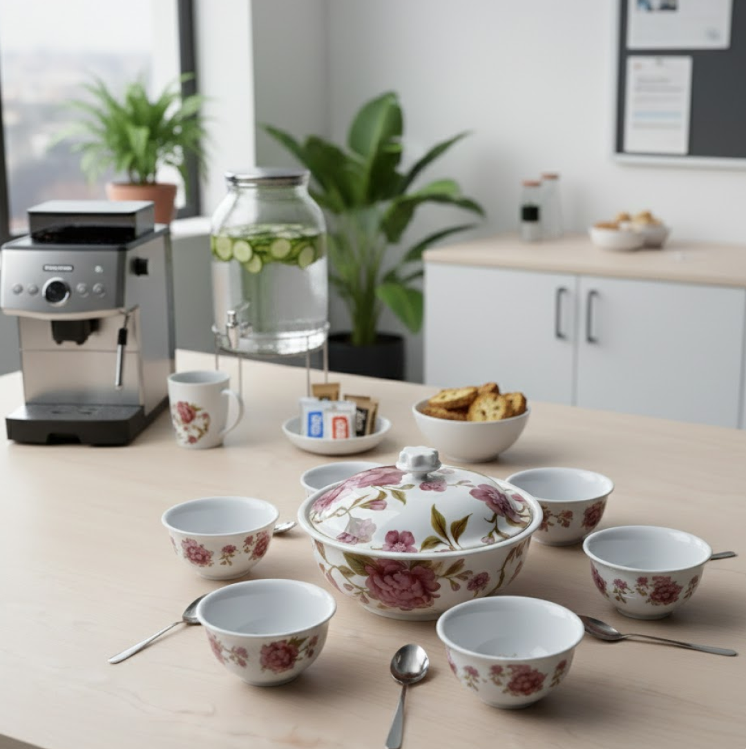 All components of the versatile 5-piece serving cutlery laid out.