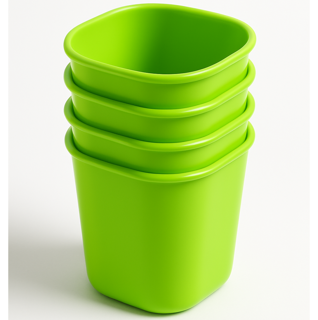 Detailed dimensions and weight information for the plastic glasses.