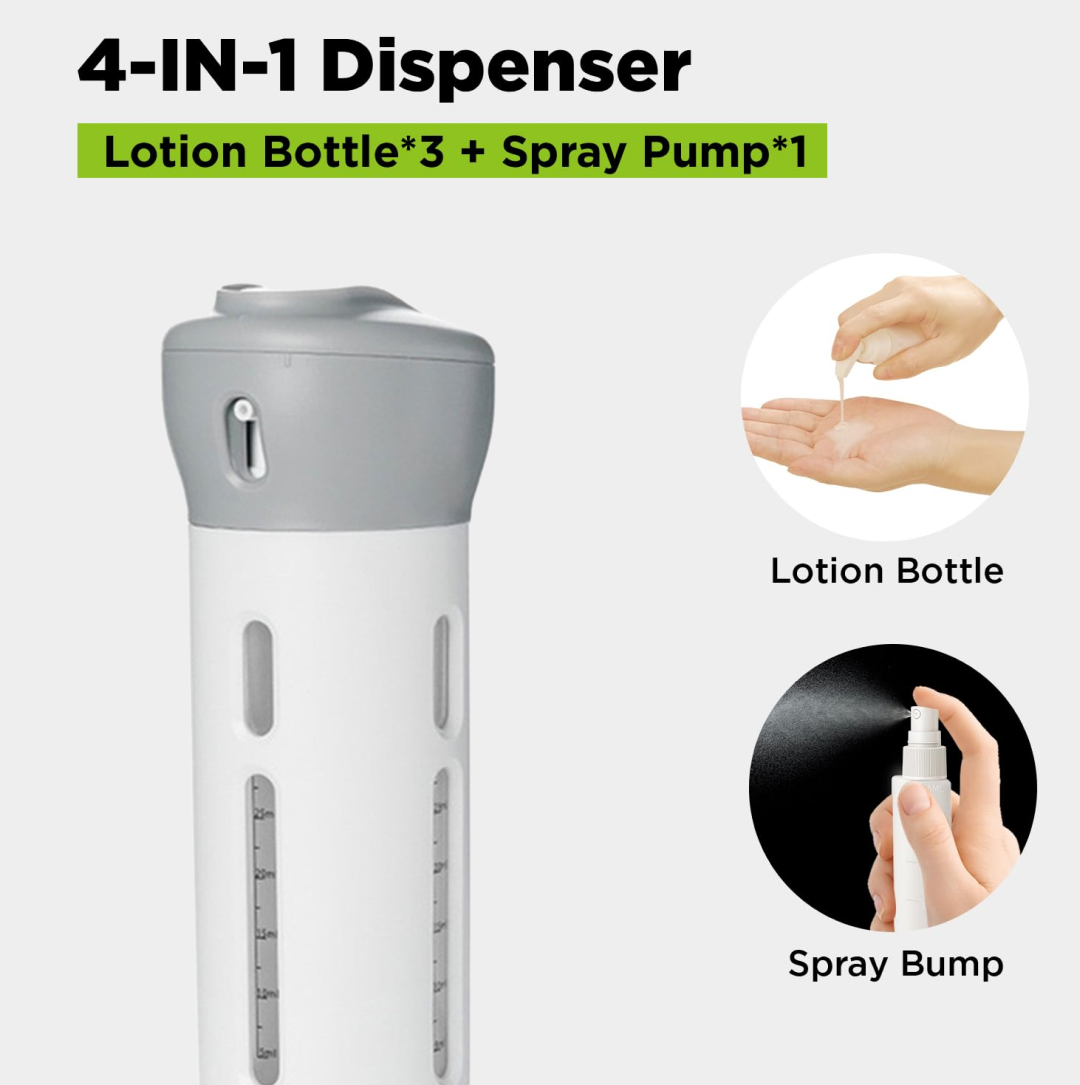 Close-up of the pump mechanism on the portable liquid dispenser.