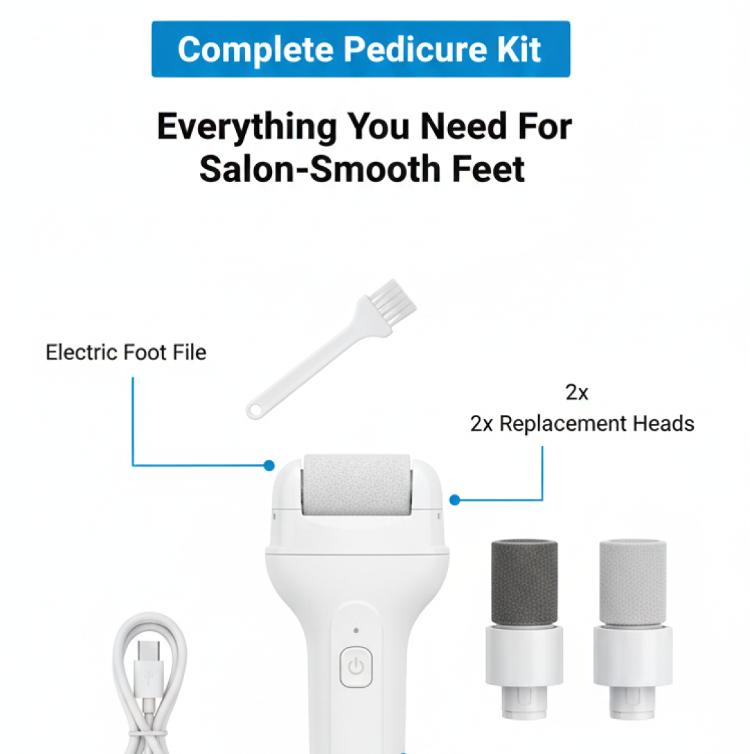 Set of replacement roller heads for the AuriGlam Electric Foot File