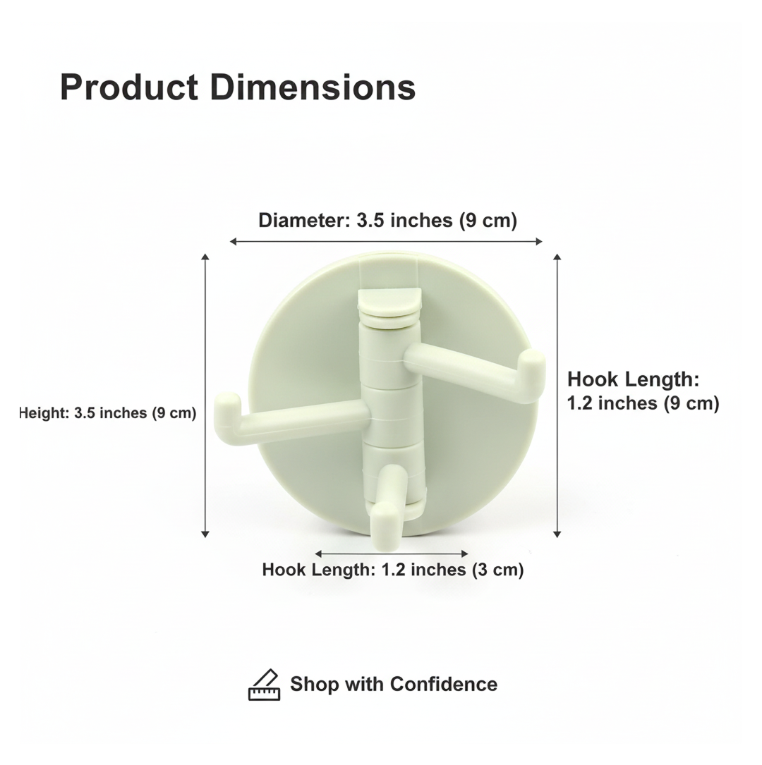 Rear view of the strong adhesive backing on the punch-free utility hook for easy installation.