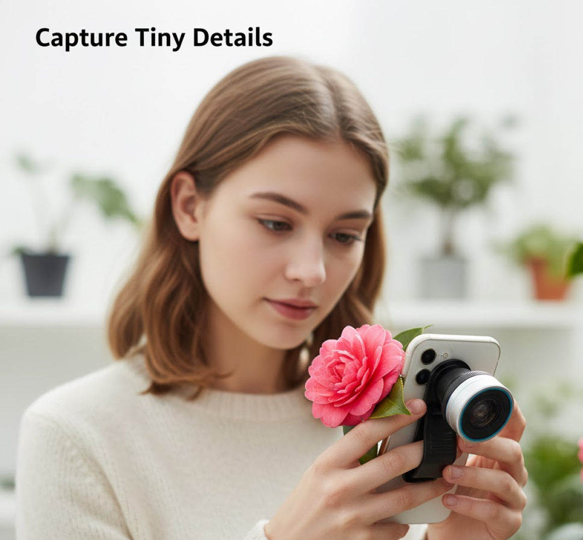 Alternative angle of wide-angle lens on smartphone enhancing photo capture