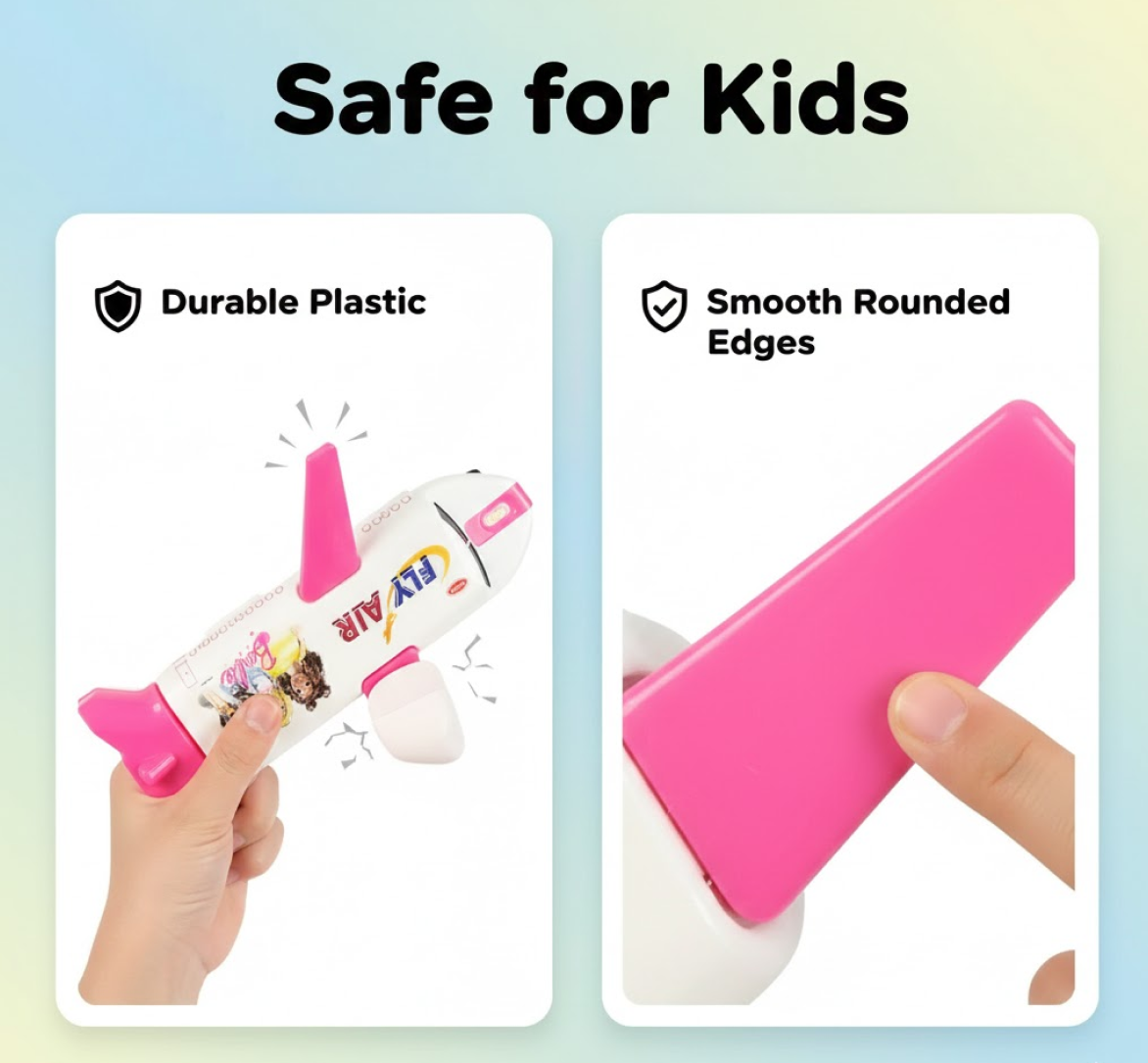 Back view of the Deskrova airplane pencil box.