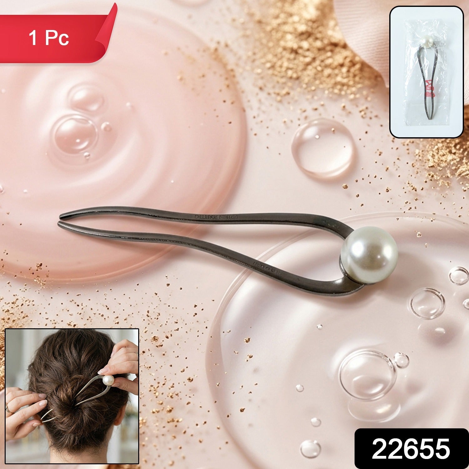Pearl design hair stick for styling