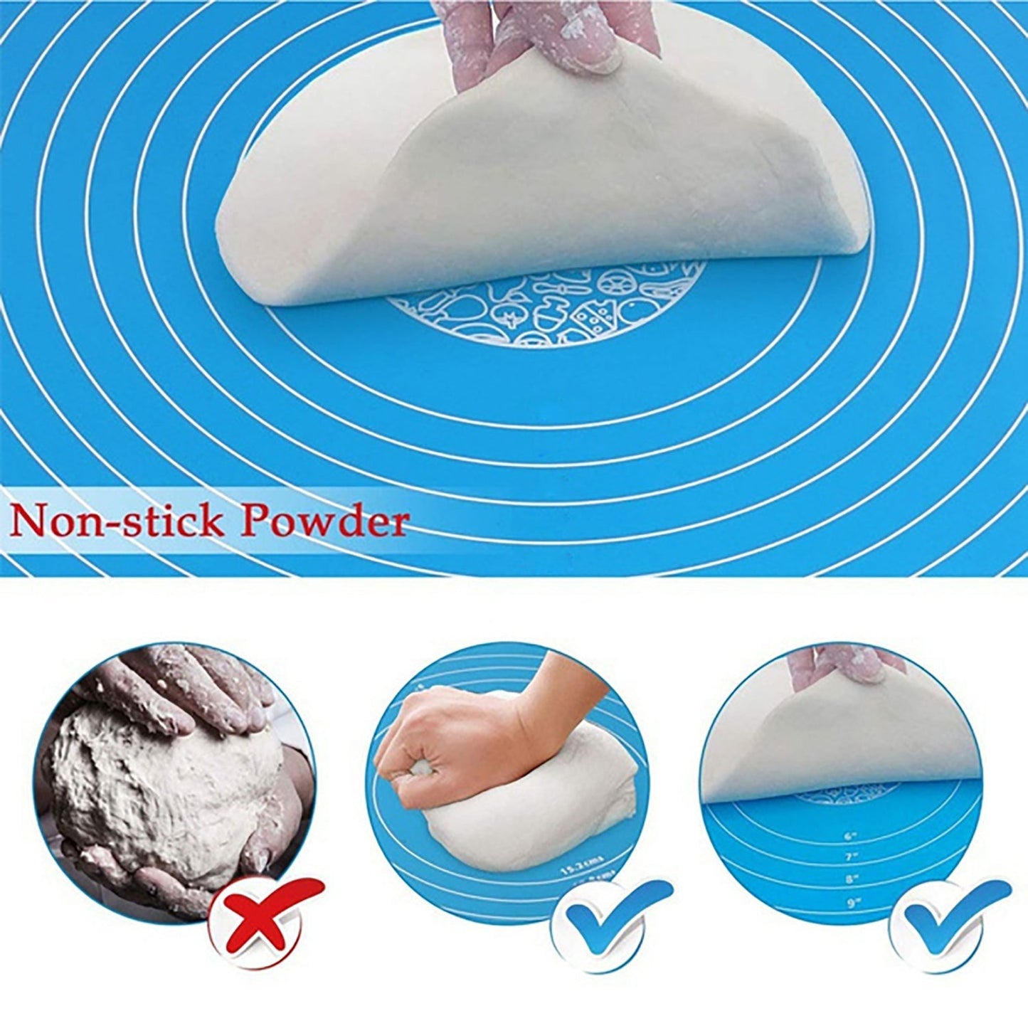 Smooth, food-grade silicone baking mat spread out, highlighting its non-stick quality.