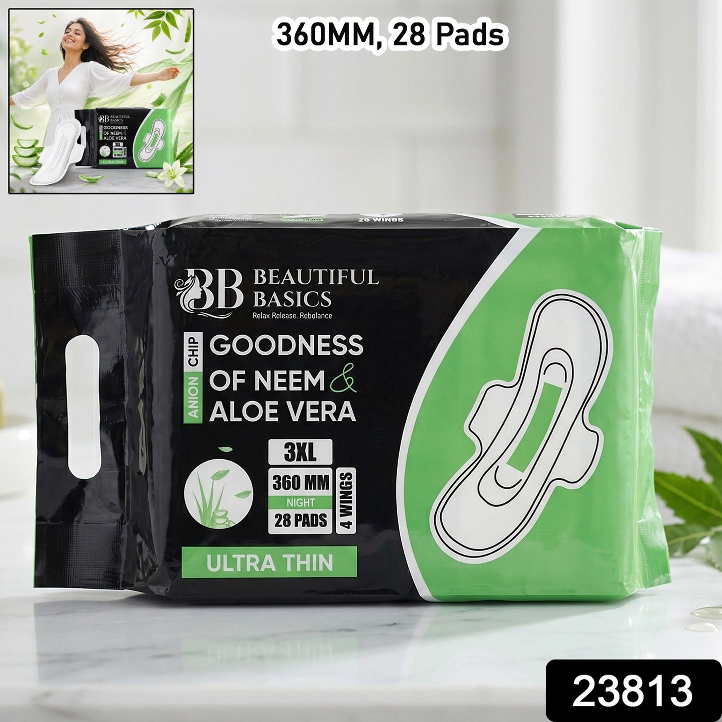 Main image of 3XL sanitary pads with wings for heavy flow night protection