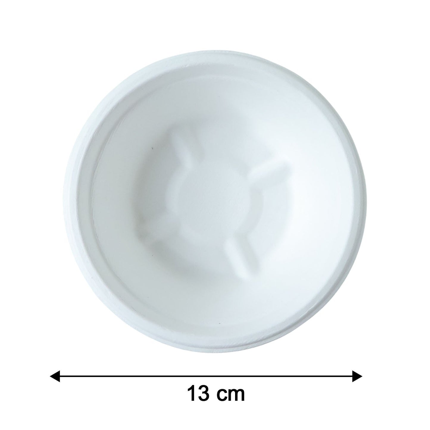 Vegnar 240ml compostable bowl with overlay showing product dimensions in centimeters