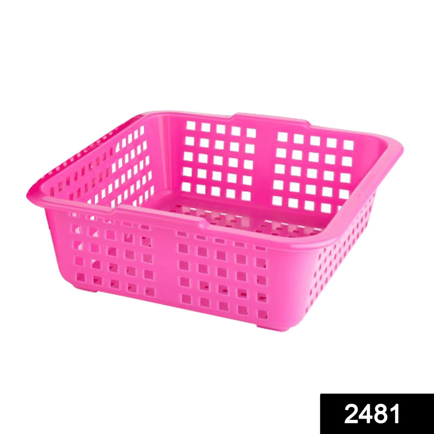 Compact natural cane basket filled with fresh fruits.