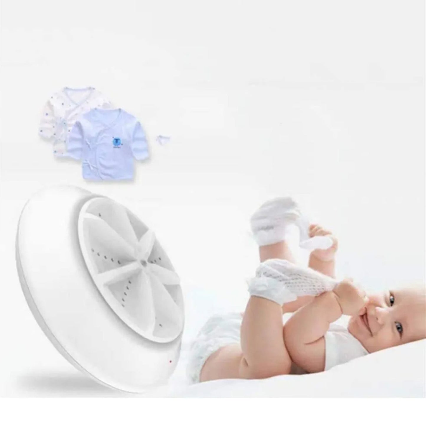Angle view of portable USB mini washing machine for travel