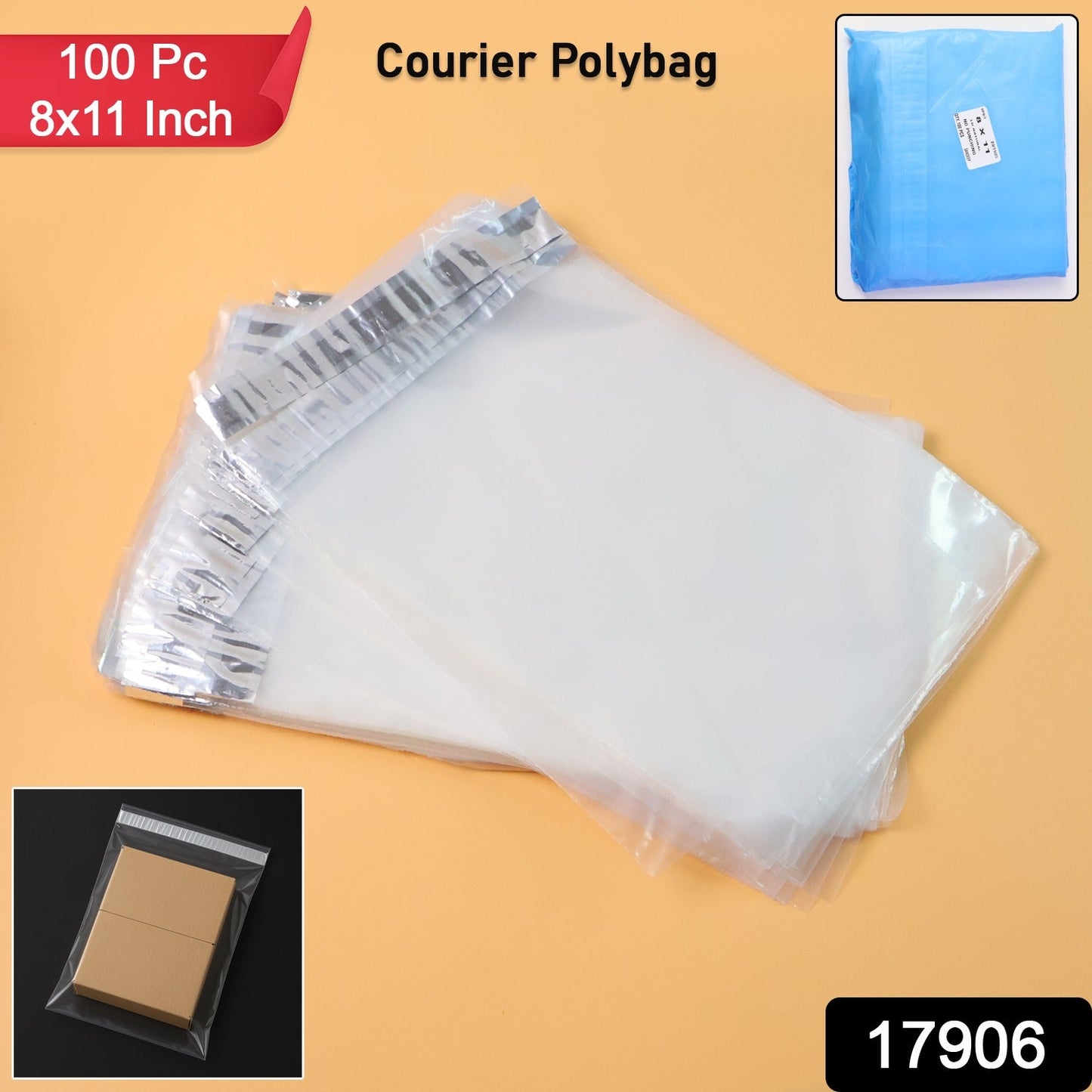 Pack of 100 courier polybags 8x11 inch for reliable parcel packaging