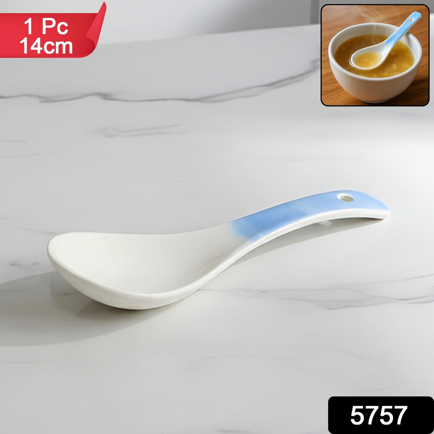 Elegant ceramic serving spoon ideal for kitchen and dining use