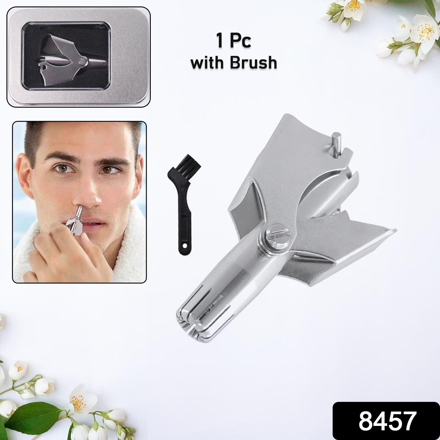Manual nose hair trimmer designed for gentle and smooth grooming