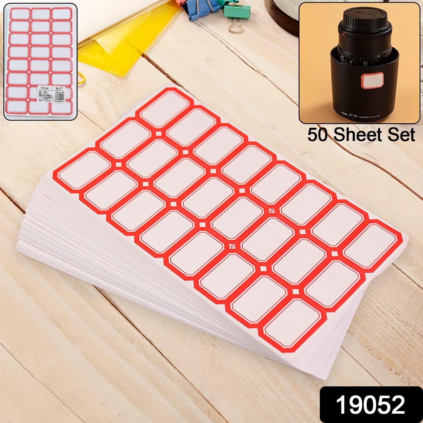 Organized items labeled with writable stickers