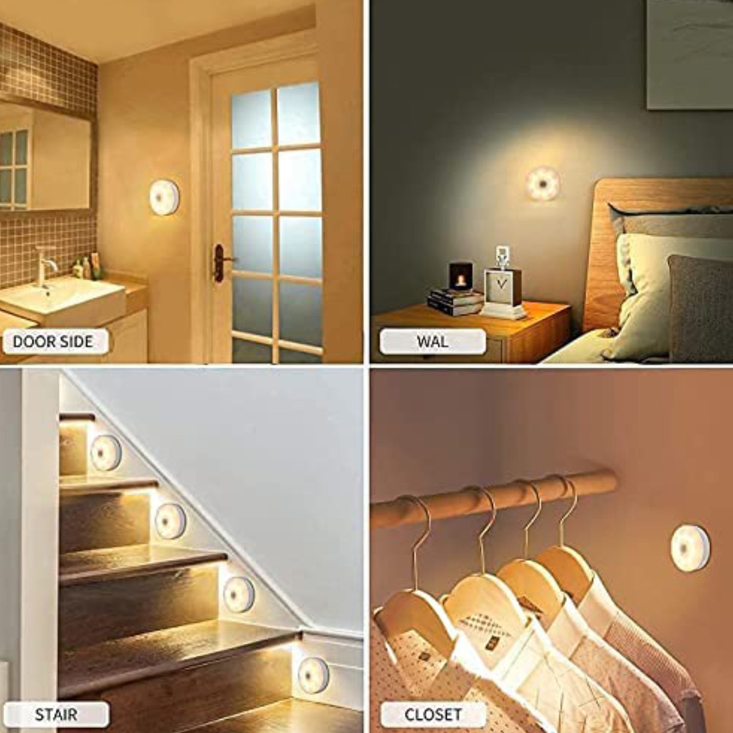 Wireless Motion Sensor LED Light installed under a kitchen cabinet, providing task lighting.