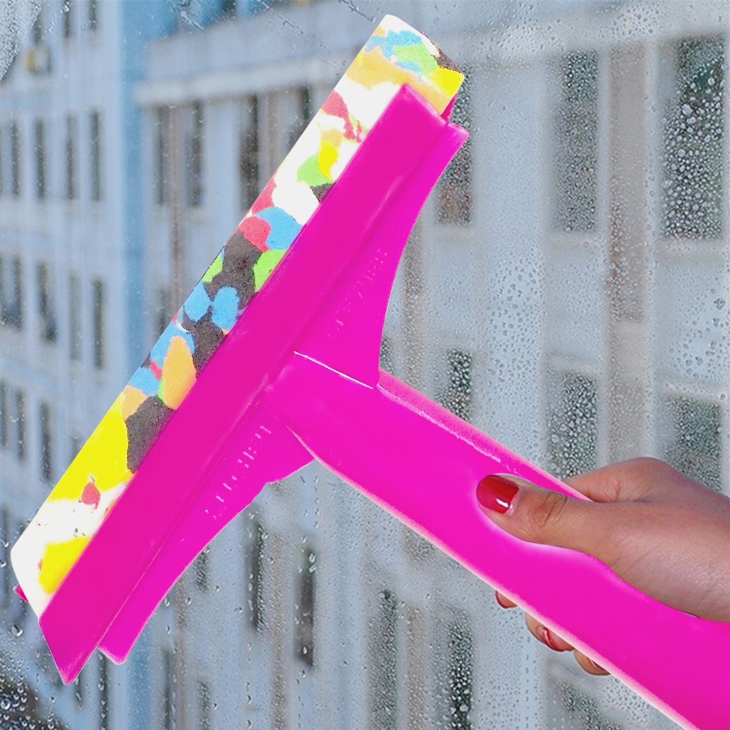 Gambit bathroom floor wiper with a comfortable foam plastic handle for effective cleaning.