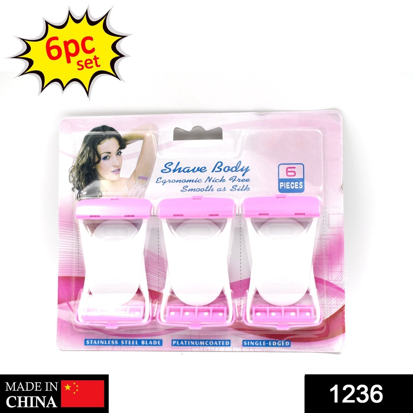 Ergonomic handle of VelvaBloom disposable body razor for easy grip