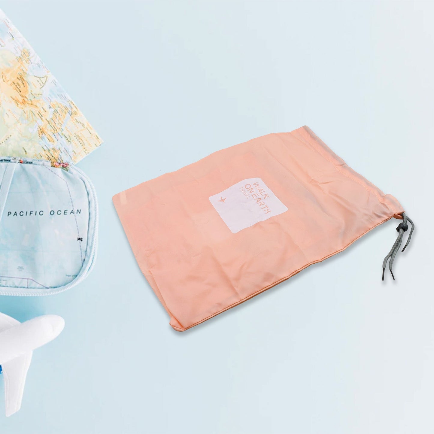 Compact folding travel storage bags ready for packing.
